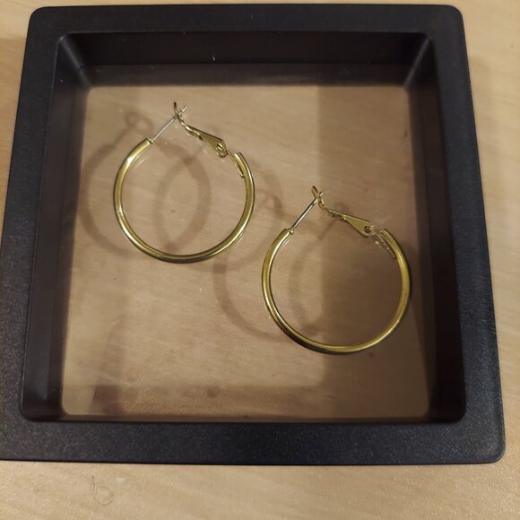 Hoop Earrings in Black Dispay Case - Picture 1 of 3